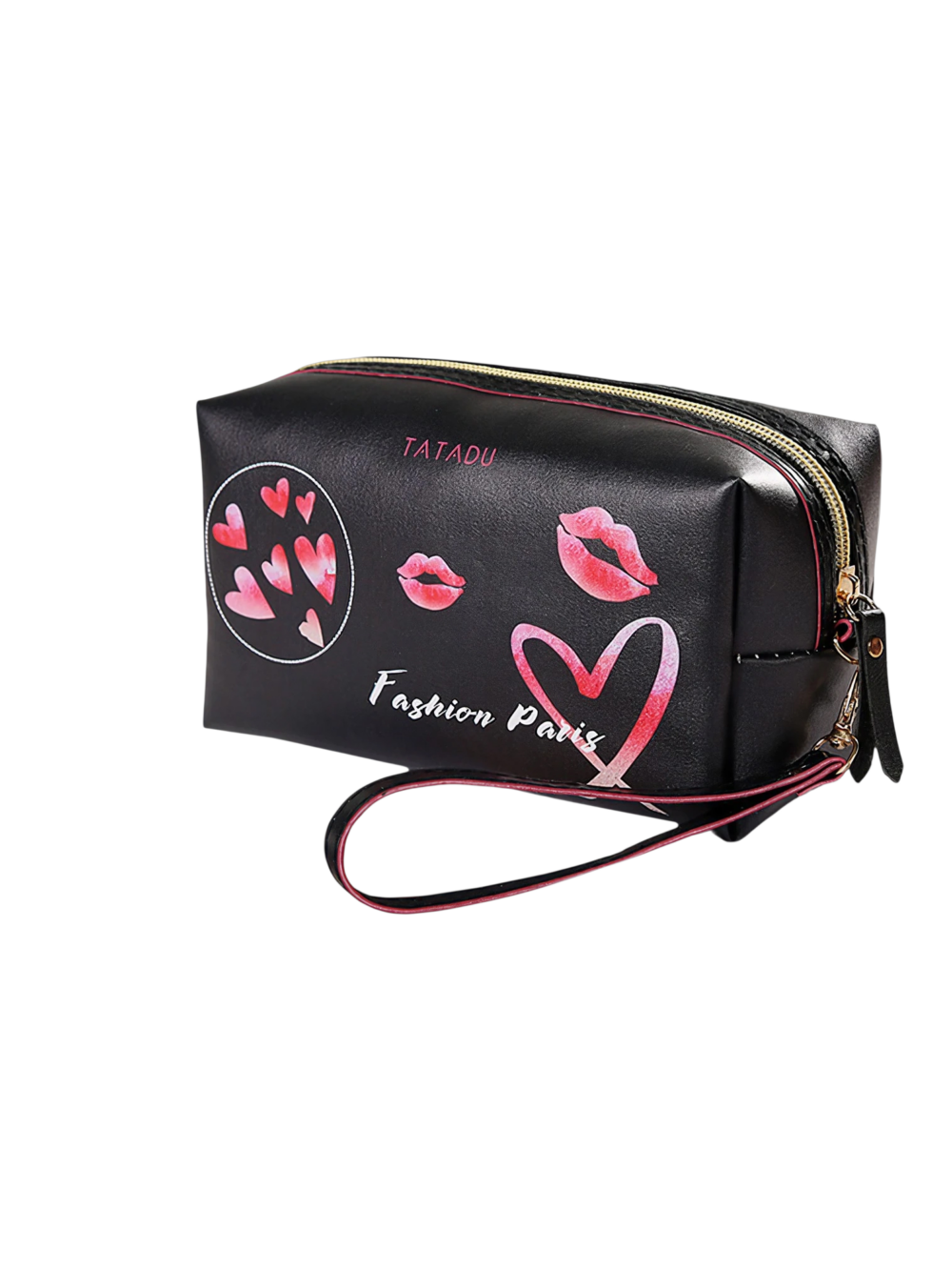 Trousse de toilette femme simple fashion rose en cuir noir avec coeurs rouges et logo paris 1.png Trousse de toilette femme simple fashion rose en cuir noir avec coeurs rouges et logo paris 1.png