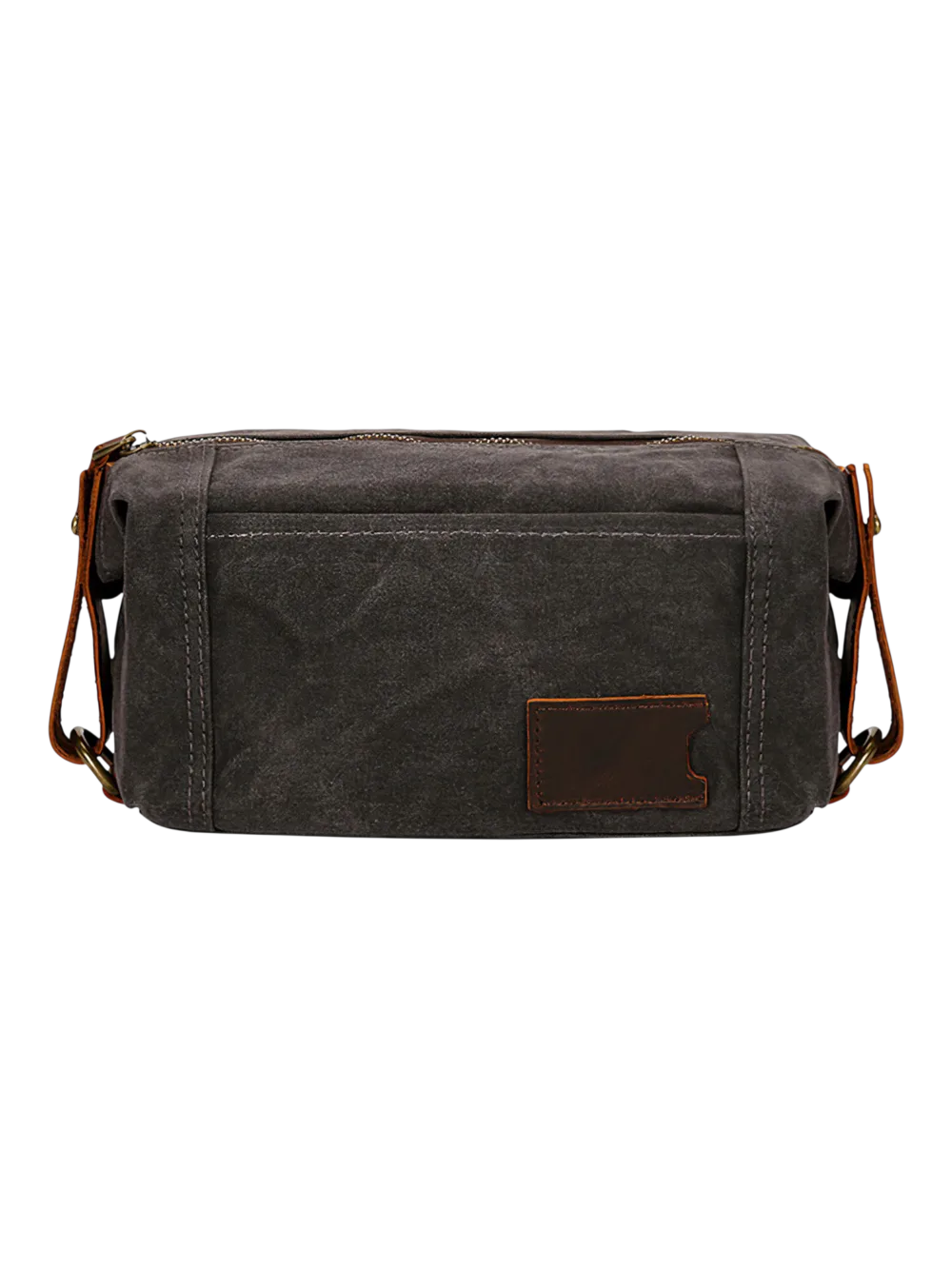 Trousse de toilette homme tissu empiècement cuir avec compartiments style brut en couleur noire organisation efficace des objets personnels Trousse de toilette homme tissu empiècement cuir avec compartiments style brut en couleur noire organisation efficace des objets personnels