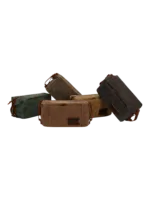 Trousse de toilette homme tissu empiecement cuir avec compartiments style brut variete de couleurs compacte pour voyage 1.png