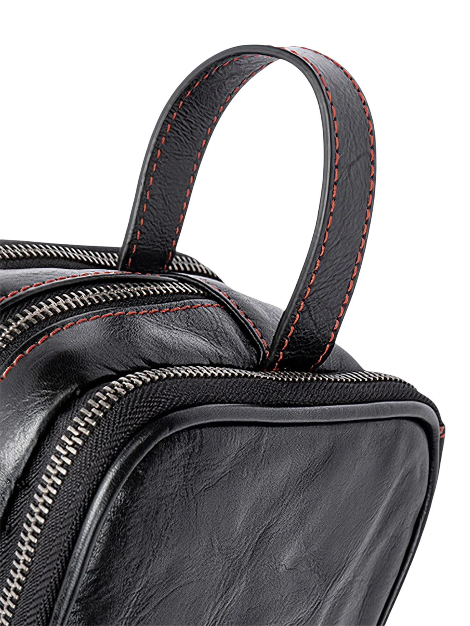 Trousse de toilette triple compartiment en cuir noir et rouge avec pochettes et elastiques design elegant et fonctionnel 1.png