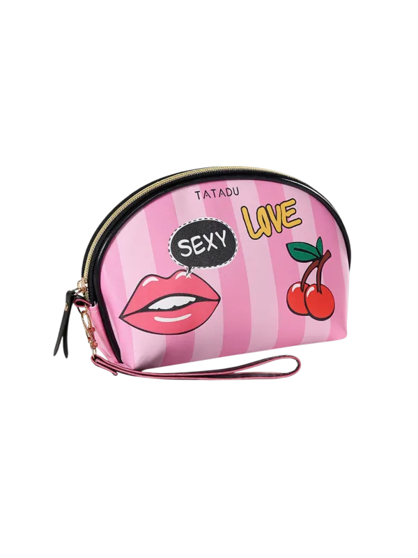 Trousse pochette fashion cosmetique maquillage femme motif rose bouche cerises sexy amour accessoire pratique style chic 1.png