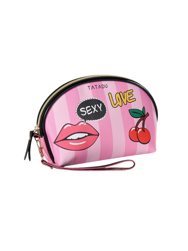 Trousse pochette fashion cosmetique maquillage femme motif rose bouche cerises sexy amour accessoire pratique style chic 1.png