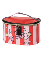 Vanity femme cosmetique maquillage simple fashion rose trousse a maquillage rouge avec etoiles et diamants decoratifs 1.png