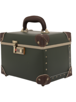 Mallette de maquillage portable en cuir avec miroir couverture rigide et poignée durable vintage green 152x102x85 mm Mallette de maquillage portable en cuir avec miroir couverture rigide et poignée durable vintage green 152x102x85 mm