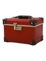 Mallette de maquillage rouge portable avec miroir chic pour voyages coiffeuse féminine de luxe