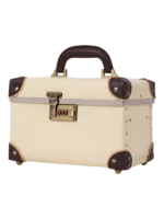 Mallette de maquillage vanity coiffeuse portable avec miroir moderne style elegant couleur creme et brun compacte Mallette de maquillage vanity coiffeuse portable avec miroir moderne style elegant couleur creme et brun compacte