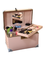 Mallette de maquillage vanity coiffeuse portable avec miroir rose intérieur miroir cosmétiques organisateur compact pratique Mallette de maquillage vanity coiffeuse portable avec miroir rose intérieur miroir cosmétiques organisateur compact pratique