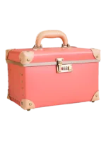 Mallette de maquillage vanity portable avec miroir en couleur rose bijoux sécurisés voyage coiffeuse élégante dimension pratique