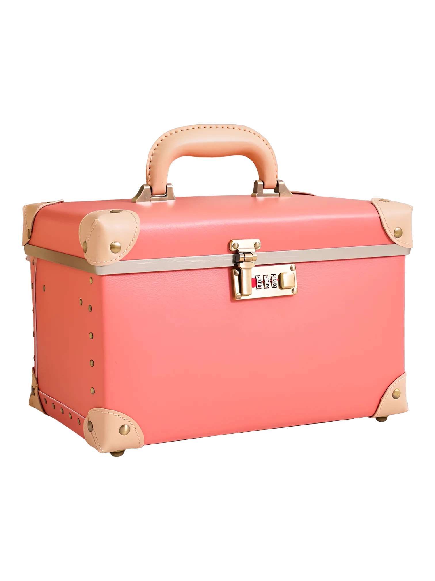 Mallette de maquillage vanity portable avec miroir en couleur rose bijoux sécurisés voyage coiffeuse élégante dimension pratique