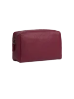 Petite trousse maquillage toilette femme imitation cuir rose texturé pour femme pratique et chic à emporter partout