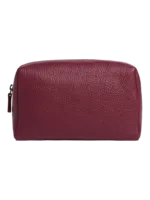 Petite trousse maquillage toilette femme imitation cuir rouge texturé zippée pour femme en voyage à emporter Petite trousse maquillage toilette femme imitation cuir rouge texturé zippée pour femme en voyage à emporter