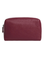 Petite trousse maquillage toilette femme imitation cuir rouge texturé zippée pour femme en voyage à emporter Petite trousse maquillage toilette femme imitation cuir rouge texturé zippée pour femme en voyage à emporter