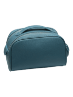 Kosmetiktasche für Damen aus Leder in einem sanften, modernen Blauton für Kosmetikartikel und Damenaccessoires Kosmetiktasche aus Leder für Damen in einem sanften, modernen Blau für Kosmetikartikel und Damenaccessoires