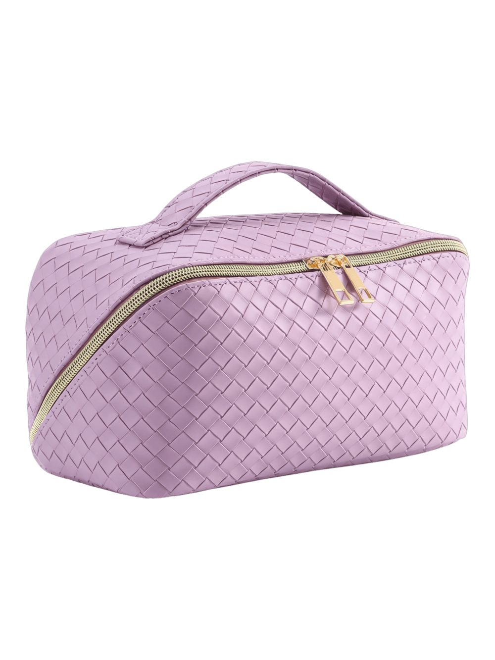 Geflochtene Kosmetiktasche zur Aufbewahrung von Kosmetikartikeln, mehrere Fächer, lila, mit elegantem, goldenem Reißverschluss – elegant und praktisch 1.png Geflochtene Kosmetiktasche zur Aufbewahrung von Kosmetikartikeln, mehrere Fächer, lila, mit elegantem goldenem Reißverschluss, praktisch 1.png