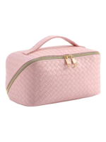 Trousse de maquillage tressee pour rangement cosmetique rose avec plusieurs compartiments et fermeture eclair doree 1.png Trousse de maquillage tressee pour rangement cosmetique rose avec plusieurs compartiments et fermeture eclair doree 1.png