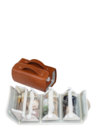 Trousse maquillage pliable et transparente pratique avec plusieurs compartiments detachables a clipser decclipser en silicone acrylique unique 1.png