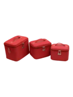 Vanity rigide pour rangement de maquillage et accessoires femme en couleur rouge sacs taille variable pour femmes Vanity rigide pour rangement de maquillage et accessoires femme en couleur rouge sacs taille variable pour femmes