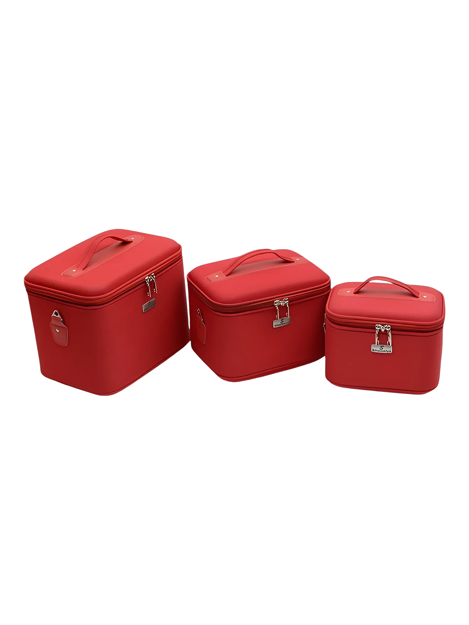 Vanity rigide pour rangement de maquillage et accessoires femme en couleur rouge sacs taille variable pour femmes