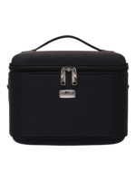 Vanity rigide pour rangement de maquillage et accessoires femme sac noir compact et pratique pour femmes