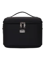 Vanity rigide pour rangement de maquillage et accessoires femme sac noir compact et pratique pour femmes