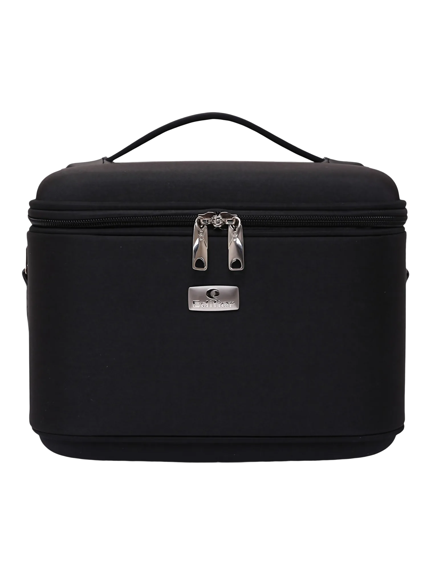 Vanity rigide pour rangement de maquillage et accessoires femme sac noir compact et pratique pour femmes