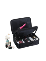 Allette de maquillage professionnelle de transport pour déplacement quotidien compatible valise organisateur noir avec accessoires cosmétiques Allette de maquillage professionnelle de transport pour déplacement quotidien compatible valise organisateur noir avec accessoires cosmétiques
