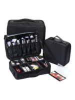 Mallette de maquillage professionnelle de transport avec bandouliere et rangements modulables variation noir grand format Mallette de maquillage professionnelle de transport avec bandouliere et rangements modulables variation noir grand format