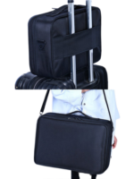 Mallette de maquillage professionnelle de transport compatible valise pour voyage et deplacement variation noir fixation valise