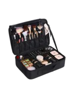 Mallette de maquillage professionnelle de transport pour déplacement quotidien compatible valise avec brosses de maquillage et accessoires Mallette de maquillage professionnelle de transport pour déplacement quotidien compatible valise avec brosses de maquillage et accessoires