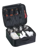 Mallette de maquillage professionnelle de transport pour déplacement quotidien compatible valise avec brosses et produits de beauté variation mini noir Mallette de maquillage professionnelle de transport pour déplacement quotidien compatible valise avec brosses et produits de beauté variation mini noir