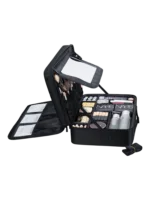 Mallette de maquillage professionnelle xl avec miroir et rangements modulables variation noir Mallette de maquillage professionnelle xl avec miroir et rangements modulables variation noir