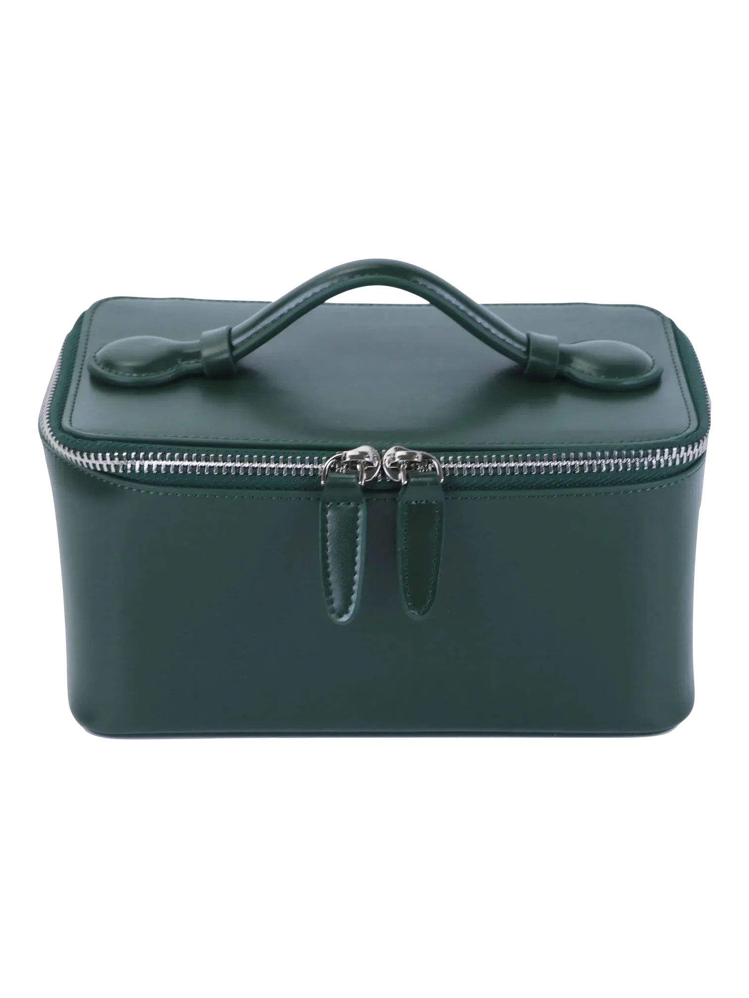 Petit vanity trousse de maquillage en cuir véritable couleur douce format moyen zippé pratique pour voyage avec poignée