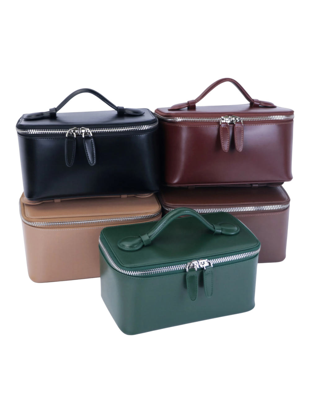 Petit vanity trousse de maquillage en cuir véritable multicolore en différents tailles savant et élégant avec zip Petit vanity trousse de maquillage en cuir véritable multicolore en différents tailles savant et élégant avec zip