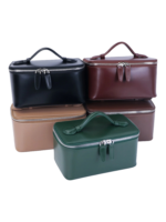 Petit vanity trousse de maquillage en cuir véritable multicolore en différents tailles savant et élégant avec zip Petit vanity trousse de maquillage en cuir véritable multicolore en différents tailles savant et élégant avec zip