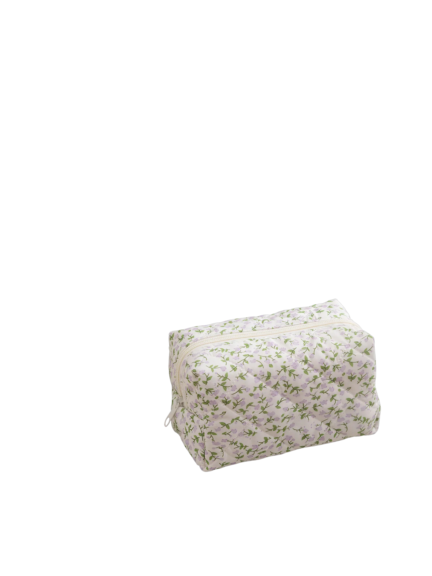 Trousse de toilette femme fleurie trousse maquillage motif fleurs colorée blanc et vert pour beauté et voyage