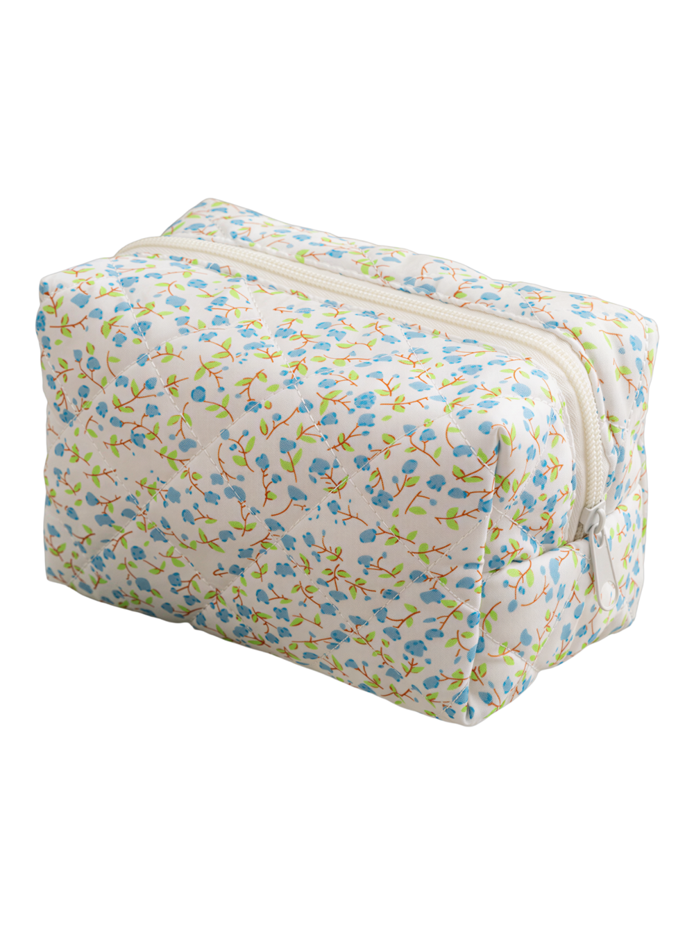 Trousse de toilette femme fleurie trousse maquillage motif fleurs colorée petite trousse avec fleurs bleues et verts