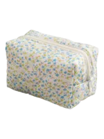 Trousse de toilette femme fleurie trousse maquillage motif fleurs colorée petite trousse avec fleurs bleues et verts Trousse de toilette femme fleurie trousse maquillage motif fleurs colorée petite trousse avec fleurs bleues et verts