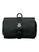 Trousse de toilette homme compacte pliable à suspendre avec multiple compartiments en néoprène noir étanche pour voyage Trousse de toilette homme compacte pliable à suspendre avec multiple compartiments en néoprène noir étanche pour voyage