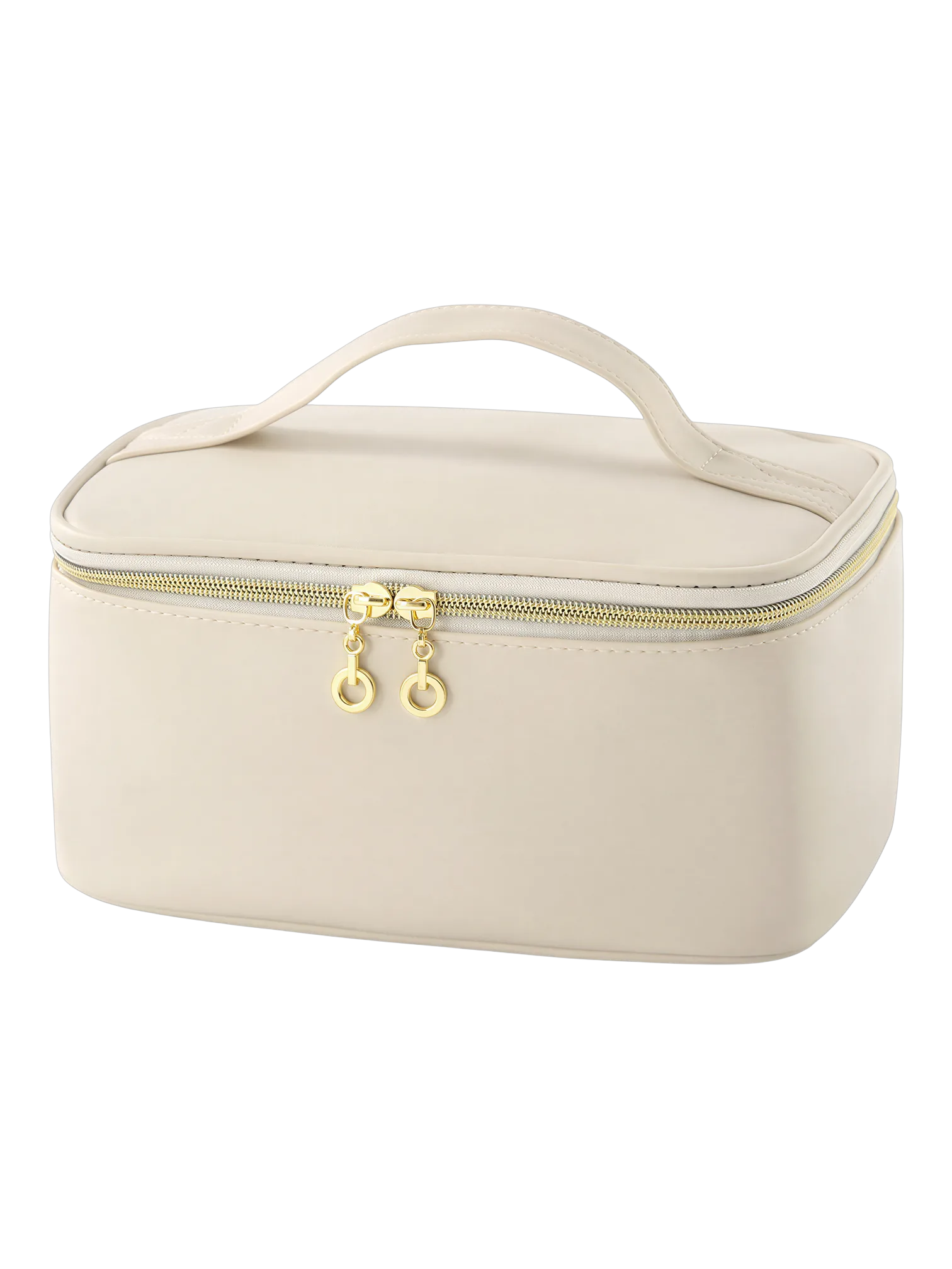 Trousse maquillage avec élastiques compartiments rangement pinceaux marron design moderne format pratique pour cosmétiques