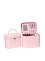 Vanity case rigide pour le maquillage avec perles motif nid dabeille rose pink 15 5cm compact elegant stockage beauty Pi L Vanity case rigide pour le maquillage avec perles motif nid dabeille rose pink 15 5cm compact elegant stockage beauty Pi L