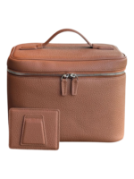 Vanity maquillage en cuir artisanal colorée pochettes et compartiments intérieurs avec poignée à fermeture éclair double Vanity maquillage en cuir artisanal colorée pochettes et compartiments intérieurs avec poignée à fermeture éclair double