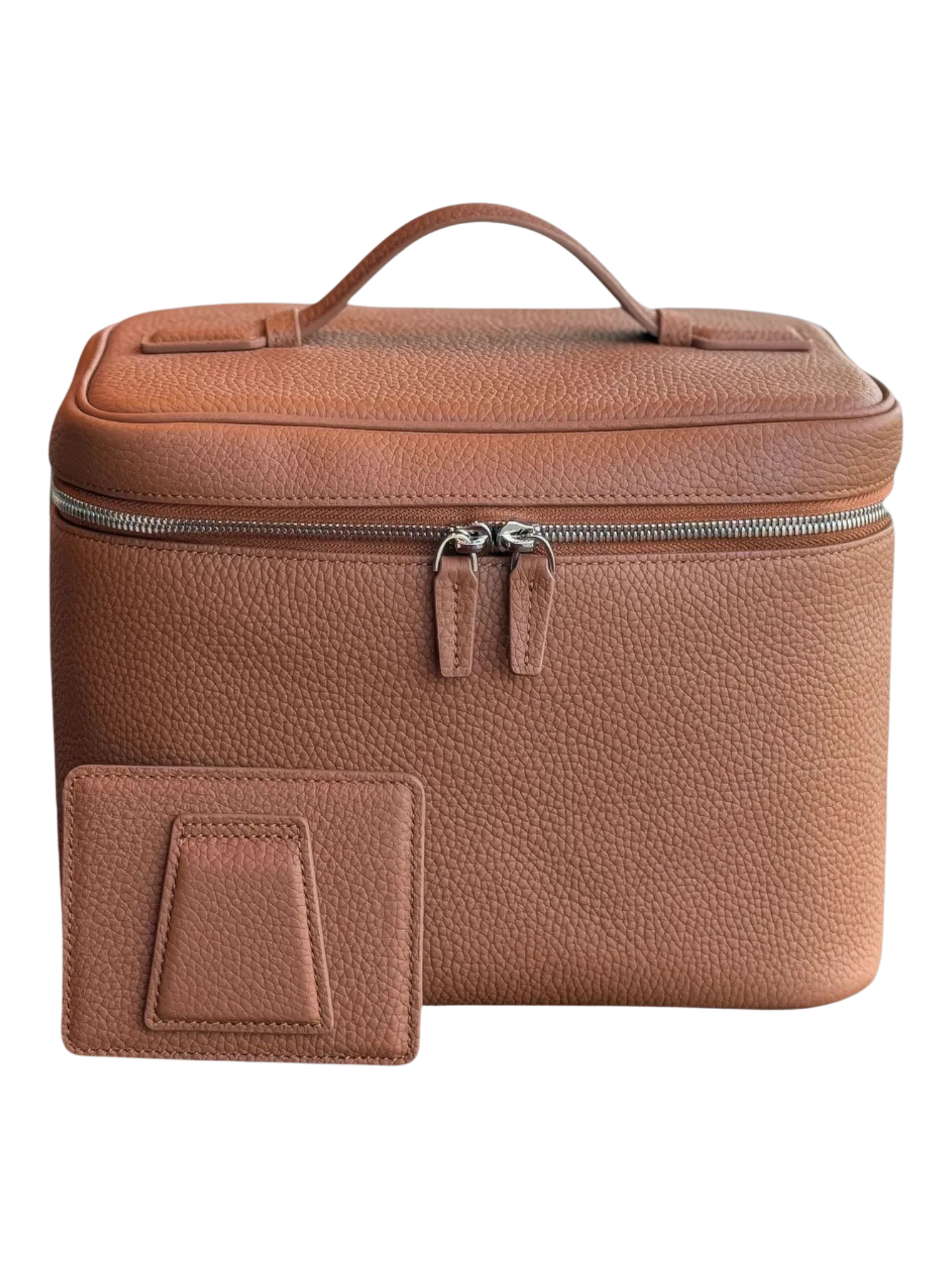 Vanity maquillage en cuir artisanal colorée pochettes et compartiments intérieurs avec poignée à fermeture éclair double
