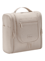 Grande trousse avec crochet à suspendre pratique pochettes et compartiments beige organisation voyage accessoires femme Grande trousse avec crochet à suspendre pratique pochettes et compartiments beige organisation voyage accessoires femme