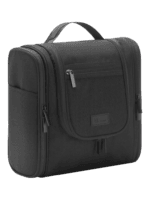 Grande trousse avec crochet à suspendre pratique pochettes et compartiments en tissu noir compacte pour organiser vos affaires Grande trousse avec crochet à suspendre pratique pochettes et compartiments en tissu noir compacte pour organiser vos affaires