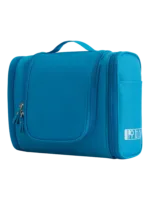 Grande trousse de toilette colorée à suspendre unisexe avec plusieurs pochettes et compartiments en tissu imperméable bleu électrique