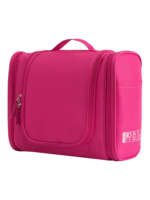Grande trousse de toilette colorée à suspendre unisexe avec plusieurs pochettes et compartiments en tissu rose fuschia avec zip ergonomique Grande trousse de toilette colorée à suspendre unisexe avec plusieurs pochettes et compartiments en tissu rose fuschia avec zip ergonomique
