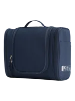 Grande trousse de toilette colorée à suspendre unisexe avec plusieurs pochettes et compartiments marine pour voyage pratique et organisé