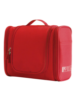 Grande trousse de toilette colorée à suspendre unisexe avec plusieurs pochettes et compartiments rouge en tissu léger pratique pour voyage Grande trousse de toilette colorée à suspendre unisexe avec plusieurs pochettes et compartiments rouge en tissu léger pratique pour voyage