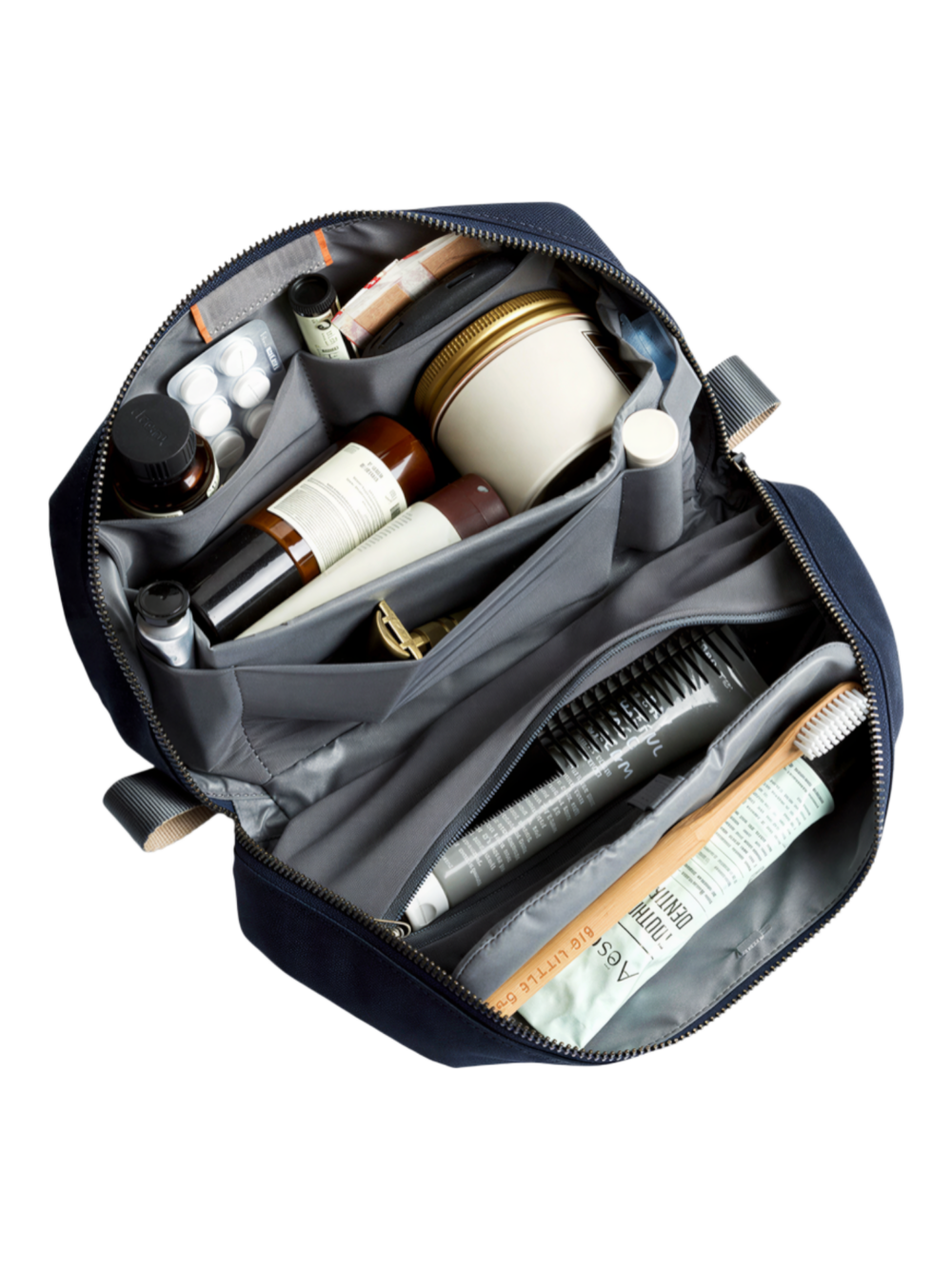 Petite trousse de toilette homme grande ouverture pratique avec plusieurs pochettes internes organisation facile et compacte 01