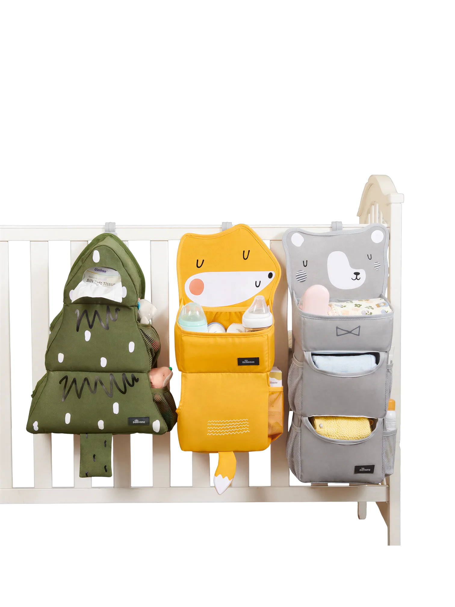 Trousse de rangement bébé à suspendre motif renard sapin grizzly pour chambre d enfant pratique et colorée organisation essentiels